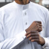 White Sharaf Collared Thobe