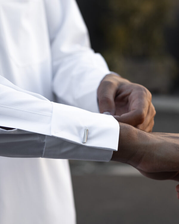 White Sharaf Collared Thobe