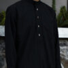 Black Sharaf Collared Thobe