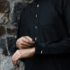 Black Sharaf Collared Thobe