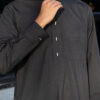 Black Sharaf Collared Thobe