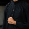 Black Sharaf Collared Thobe