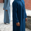 Dark Denim Linen Blend Emirati Kandura