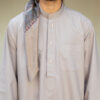 Taupe Sharaf Collared Thobe