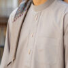 Taupe Sharaf Collared Thobe