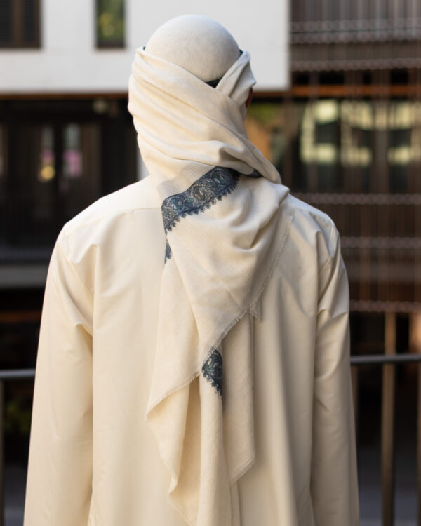 Cream Sharaf Collared Thobe