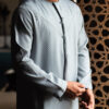 Steel Blue Linen Blend Emirati Kandura