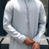 Steel Blue Linen Blend Emirati Kandura