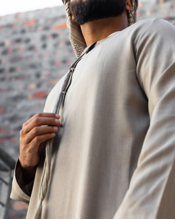 Oatmeal Linen Blend Emirati Kandura