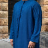 Dark Denim Linen Blend Emirati Kandura
