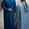 Dark Denim Linen Blend Emirati Kandura