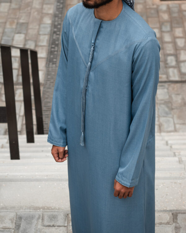 Light Denim Linen Blend Emirati Kandura