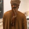 Tan Linen Blend Emirati Kandura