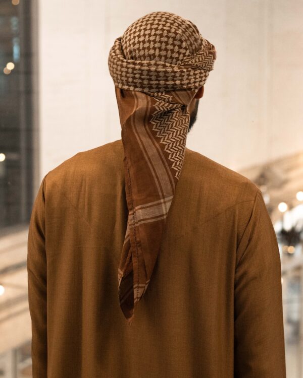 Tan Linen Blend Emirati Kandura