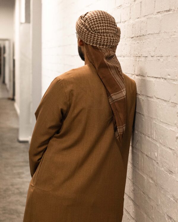 Tan Linen Blend Emirati Kandura