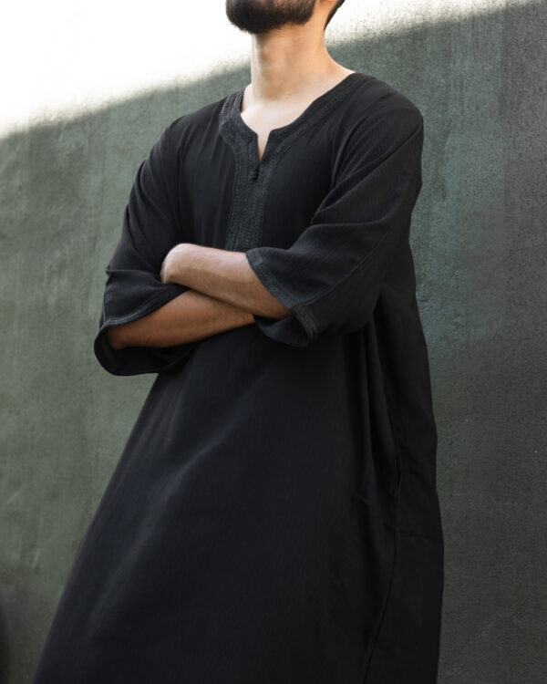 Black & Black Maghrebi Gandoura