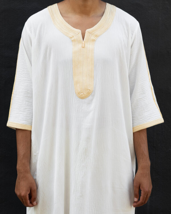 White & Gold Maghrebi Gandoura