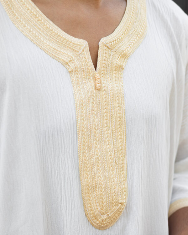 White & Gold Maghrebi Gandoura