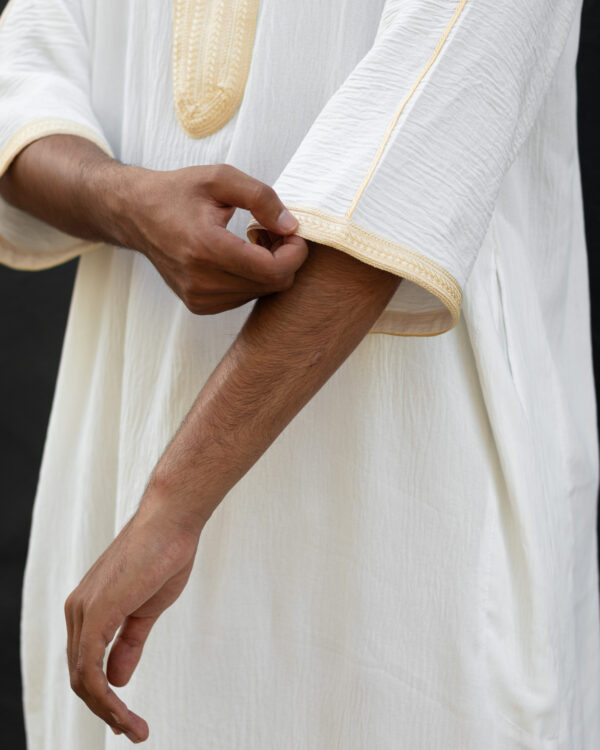 White & Gold Maghrebi Gandoura