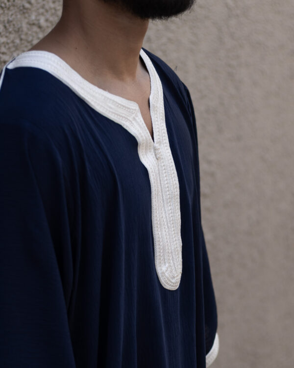 Navy & Cream Maghrebi Gandoura