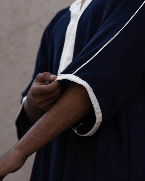 Navy & Cream Maghrebi Gandoura