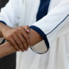 White & Navy Maghrebi Gandoura