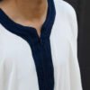 White & Navy Maghrebi Gandoura