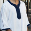 White & Navy Maghrebi Gandoura