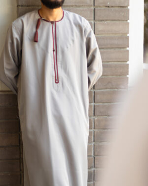 Taupe & Rust Omani Dishdasha